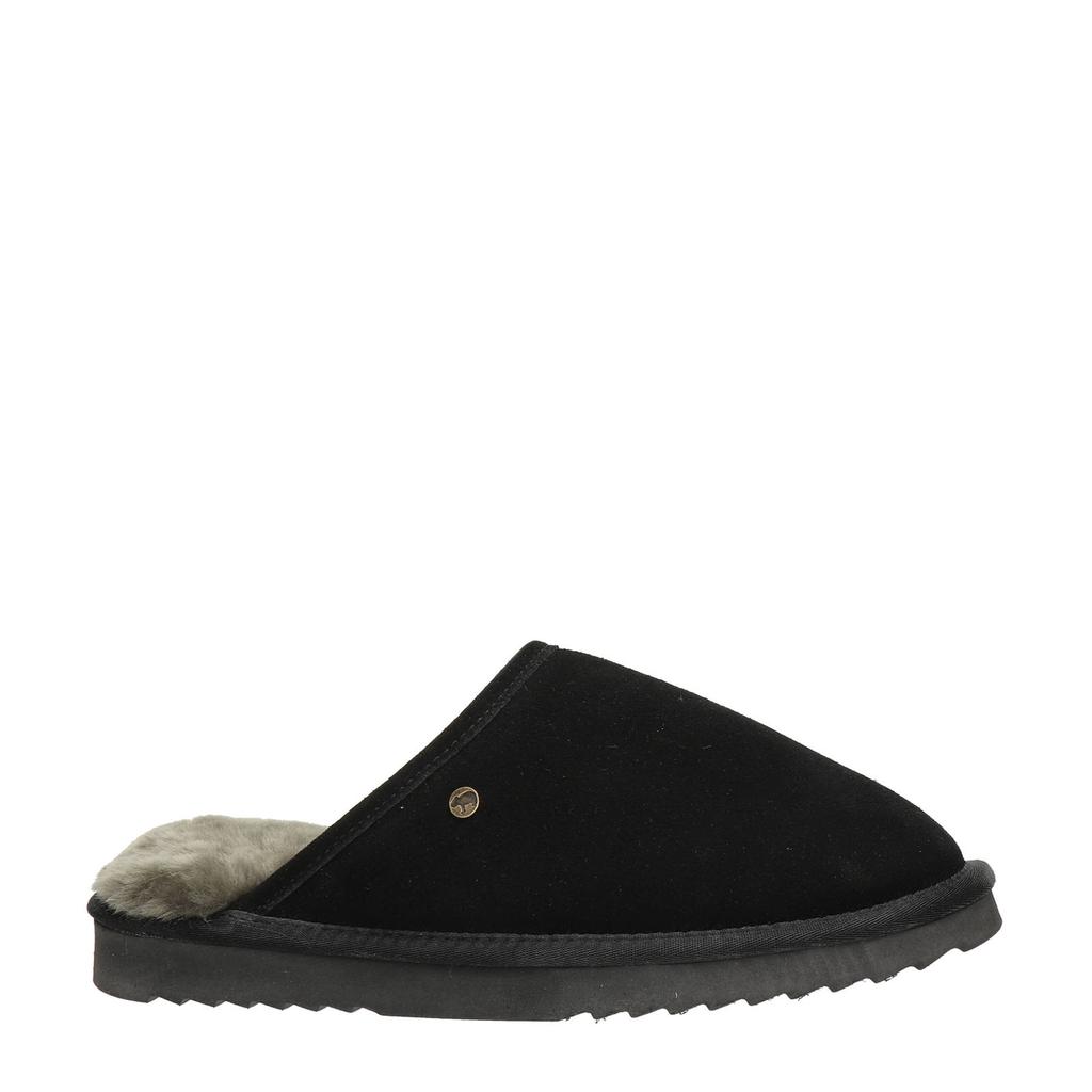 Zwart en donkergrijze heren Warmbat Australia pantoffels van suede