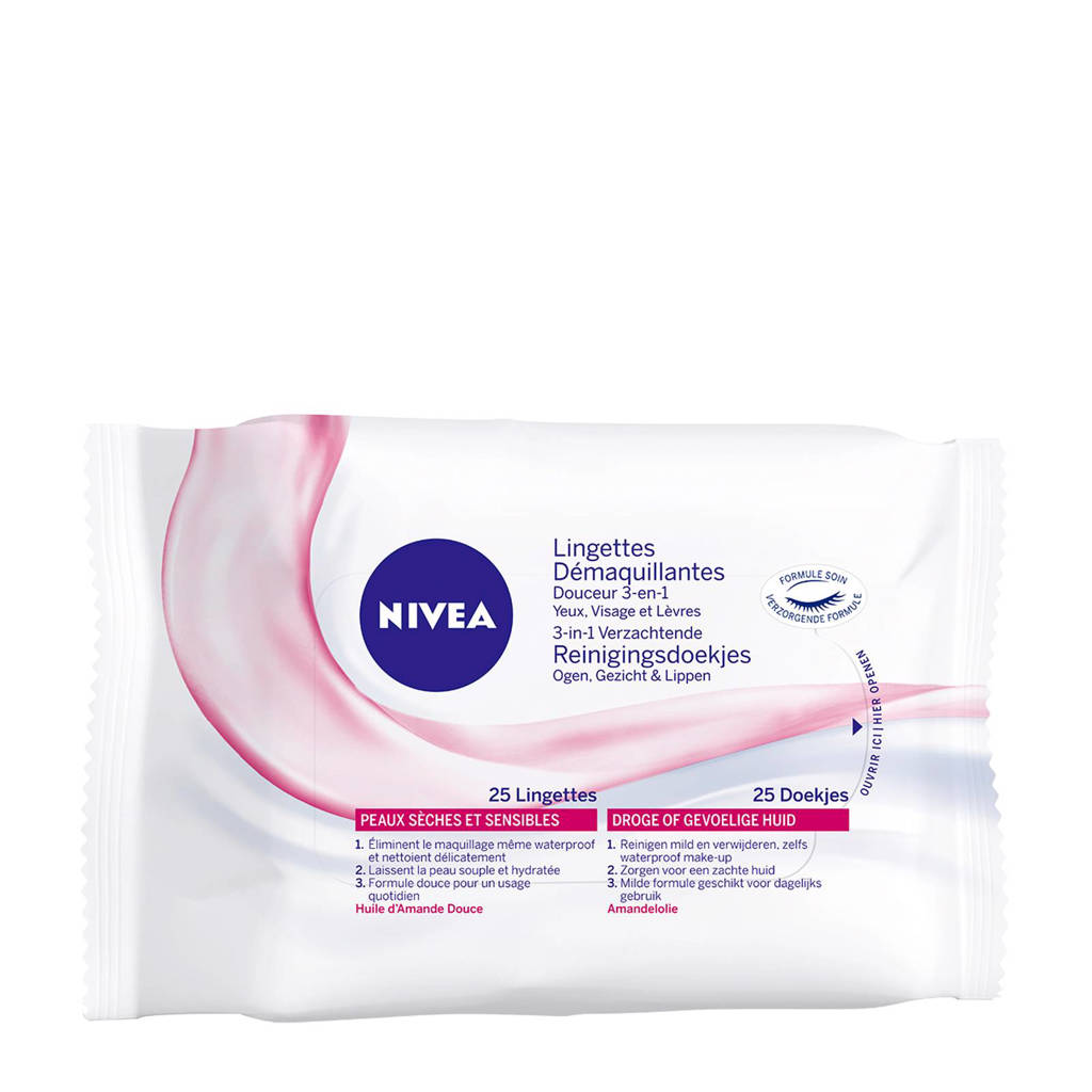 NIVEA verzachtende reinigingsdoekjes - 25 stuks, Droge huid