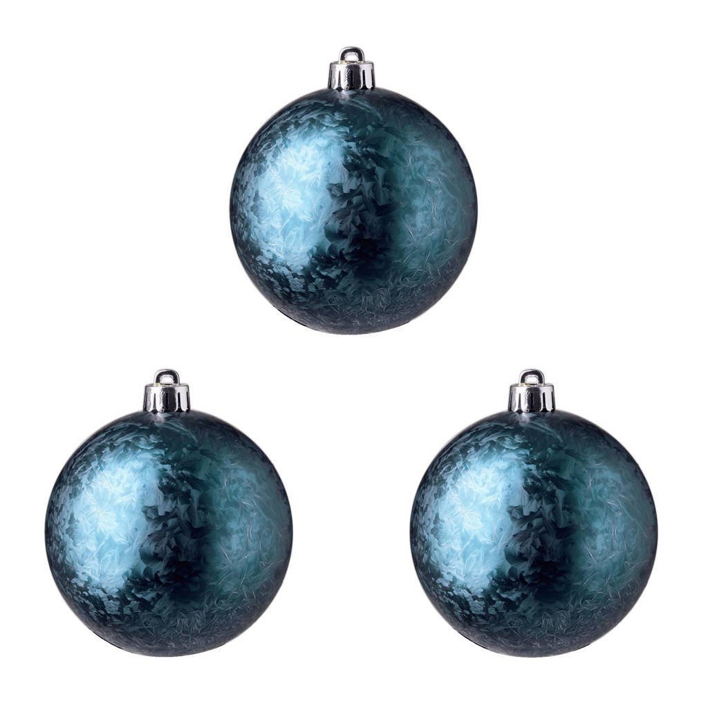 Decoris Kerstballen (Ø8 cm) (set van 3), Donkerblauw