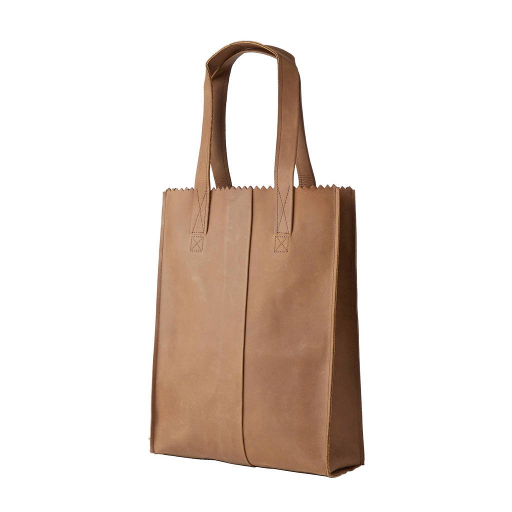 Gewaad Tijdig schelp MYOMY leren shopper My Paper Bag bruin | wehkamp