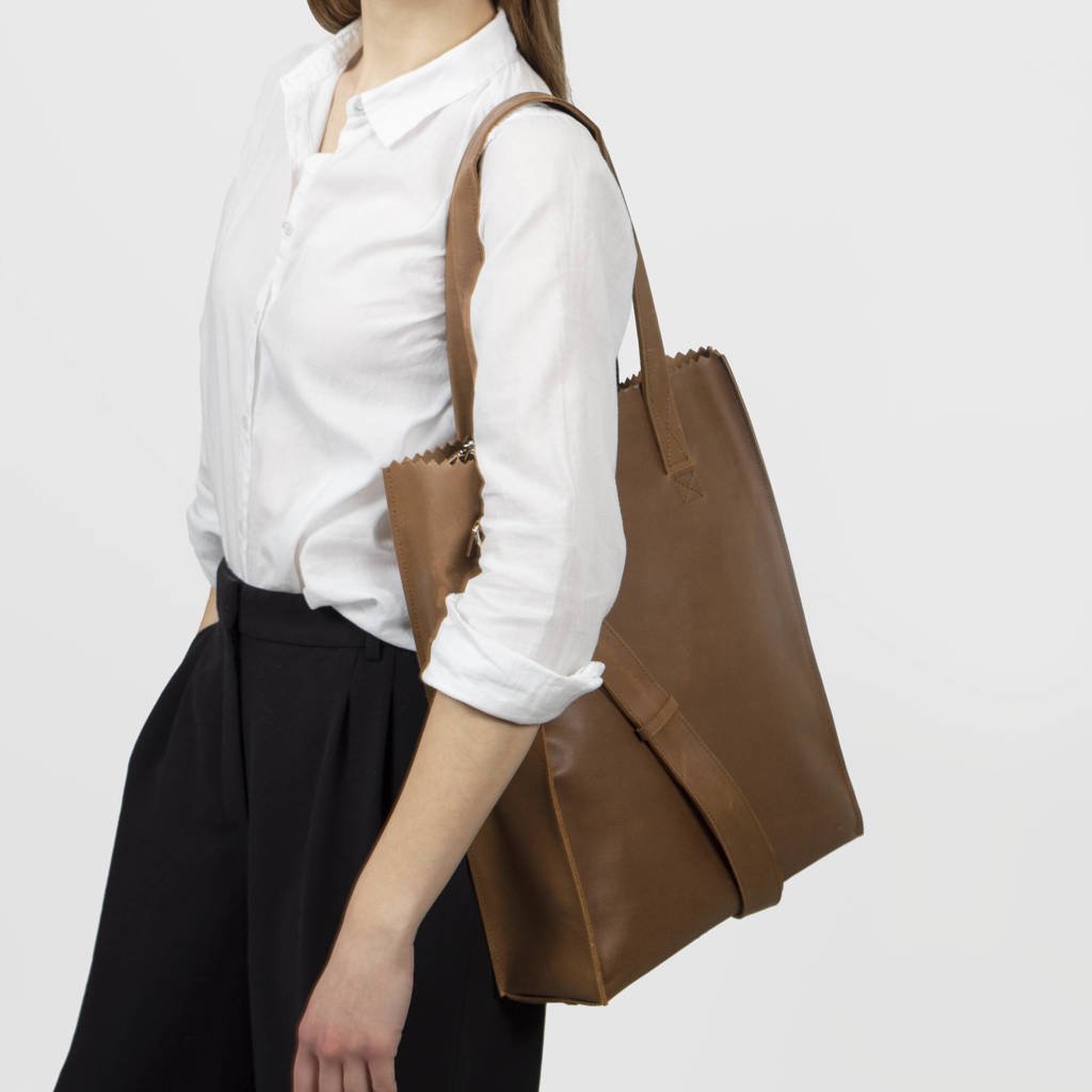 beproeving Afleiden Materialisme MYOMY leren shopper My Paper Bag bruin | wehkamp
