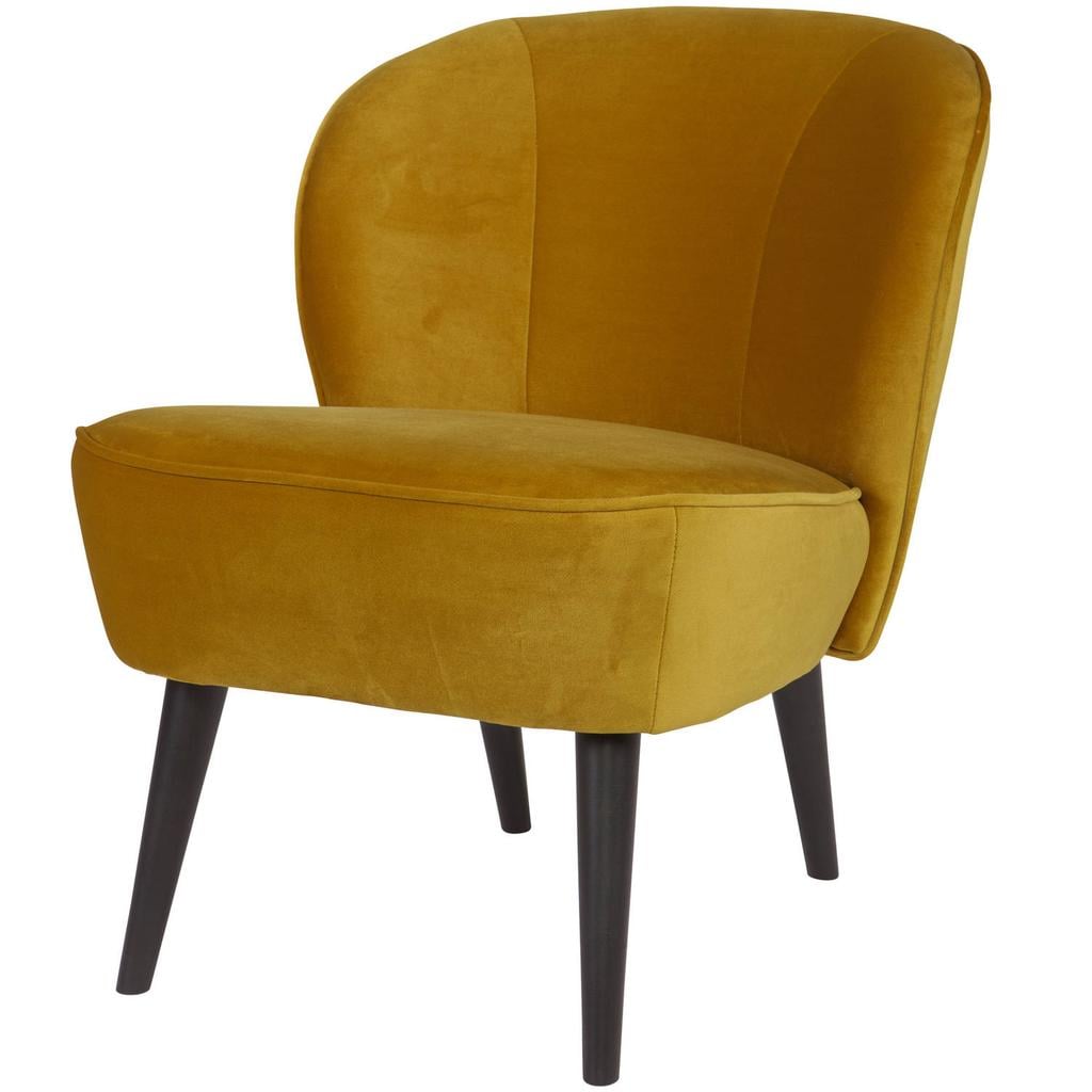 WOOOD Sara Fauteuil - Velvet - Oker - 59x71x70