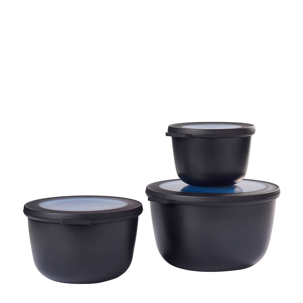 Mepal Cirqula vershoudbakje (set van 3), Zwart