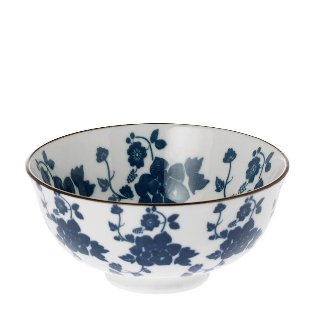 Riverdale Floral kom (Ø12 cm), Blauw/wit