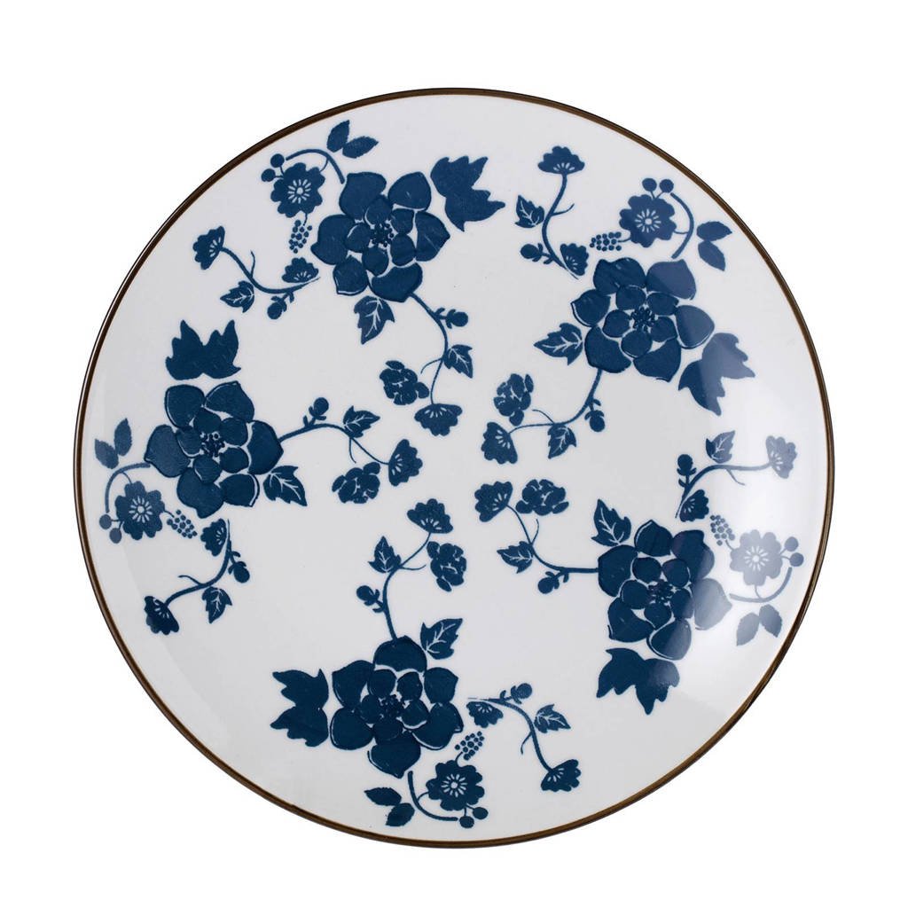 Riverdale Floral ontbijtbord (Ø22 cm), Blauw/wit