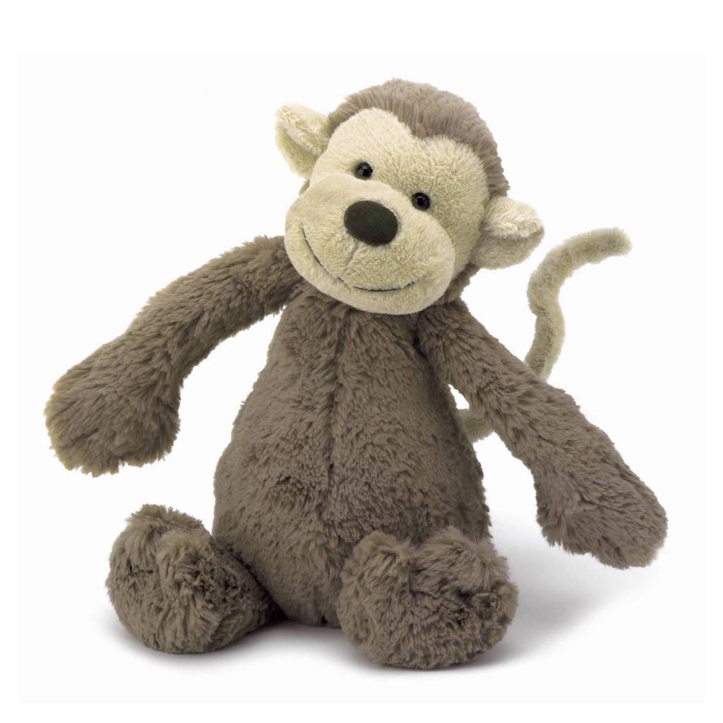 Jellycat Bashful aap knuffel 31 cm, Bruin