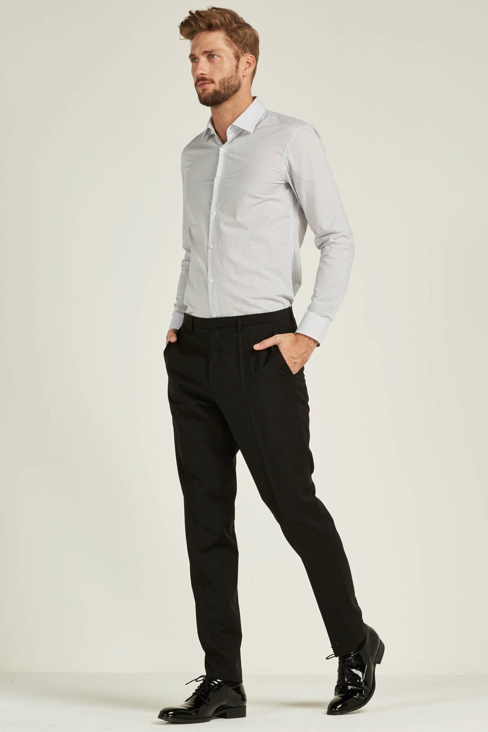 HUGO C-Jenno slim fit overhemd (heren), Wit/marine