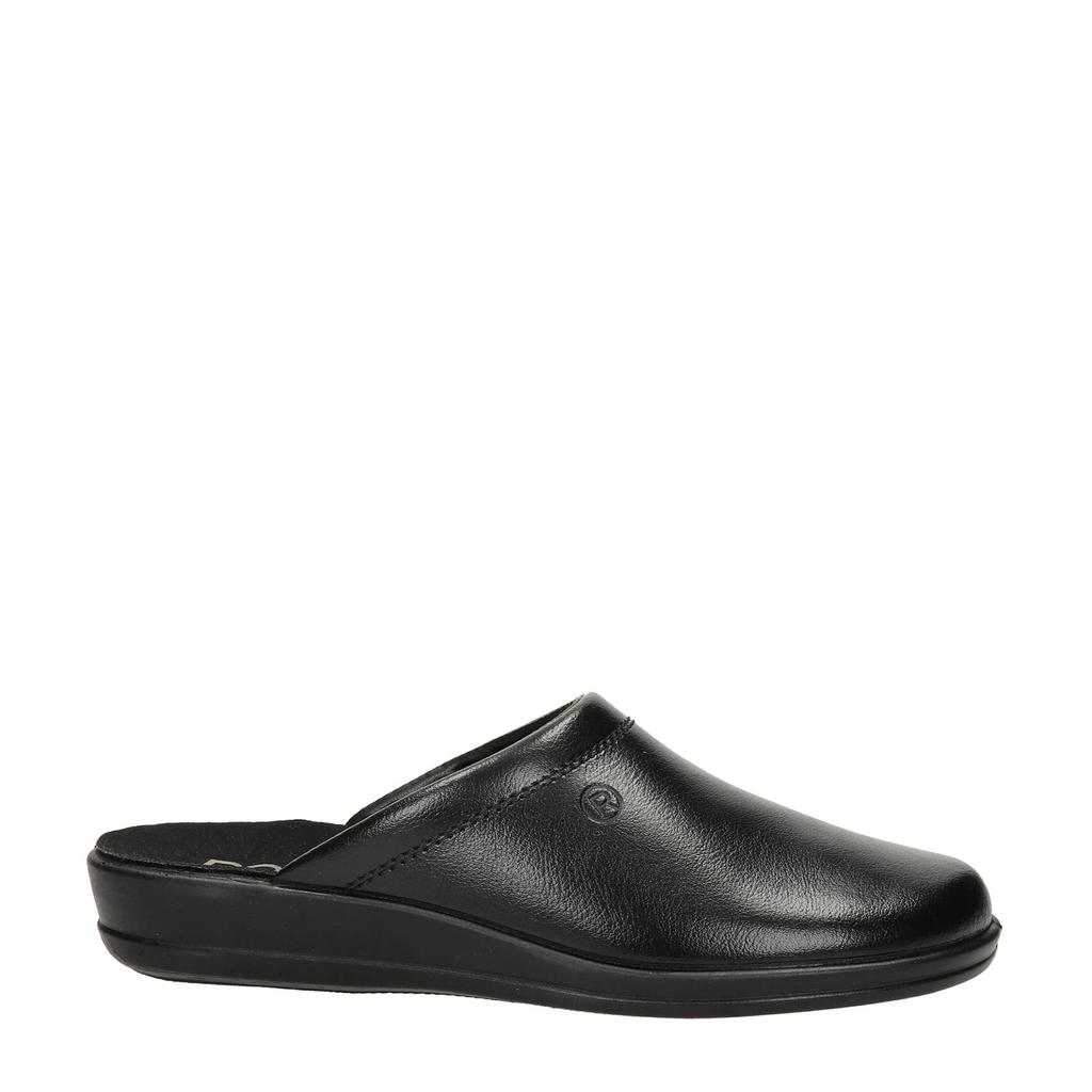 Zwarte heren Rohde leren pantoffels
