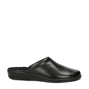 leren pantoffels zwart