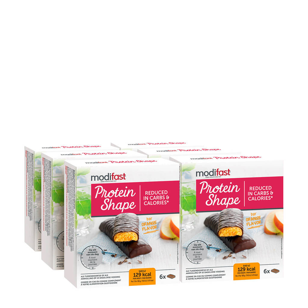 Modifast PS Reep Pure Chocolade en Sinaas - 1 doos met 6 stuks