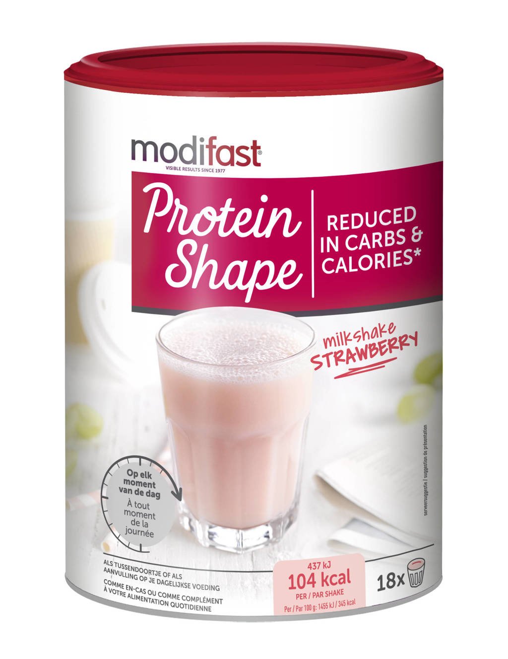 Modifast PS Milkshake Aardbei - 1 blik 540 gram