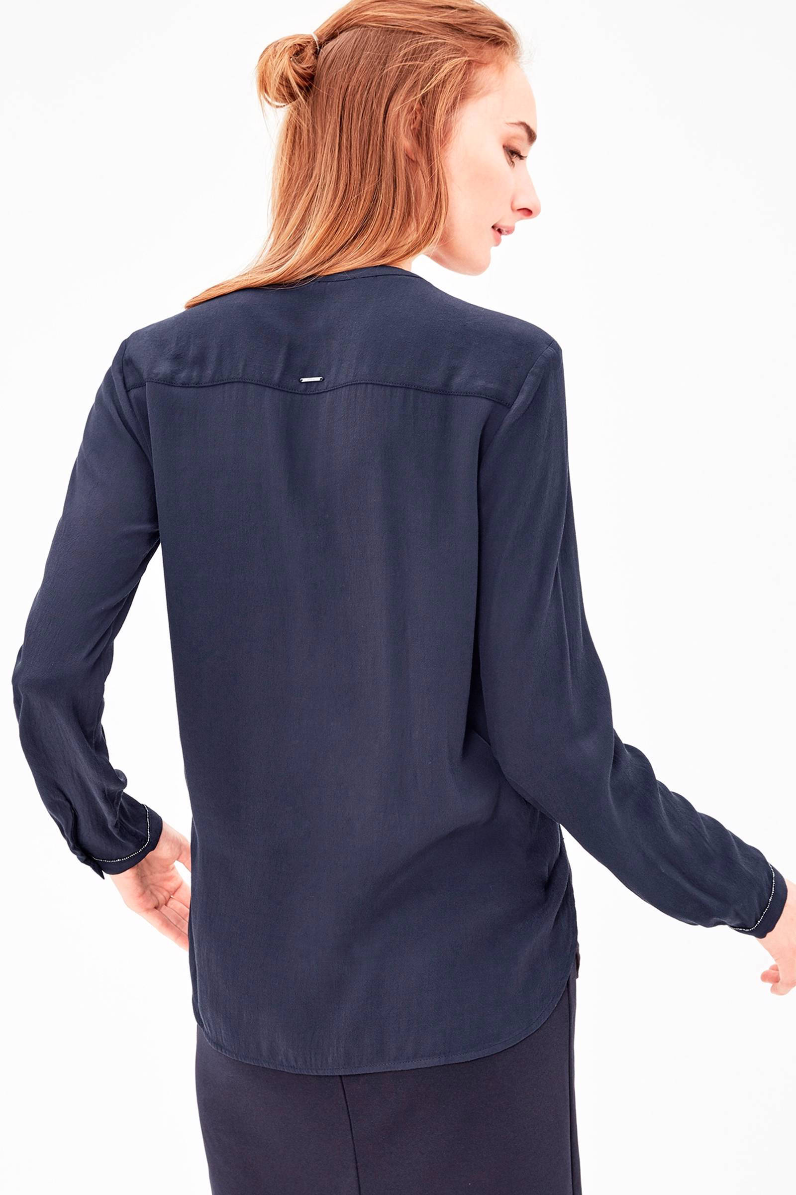 S.Oliver Top Donna 2132325 - Righe, Jersey Elasticizzato, Scollo Rotondo, Vestibilità Larga