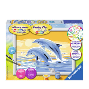  schilderen op nummer springende dolfijnen
