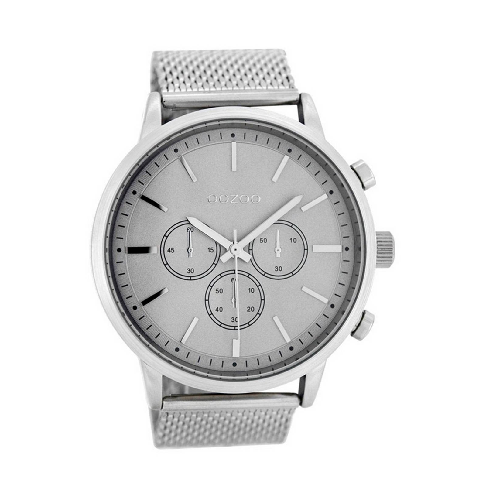 OOZOO Timepieces - Taupe/rosé Kleurige Horloge Met Taupe Leren Band