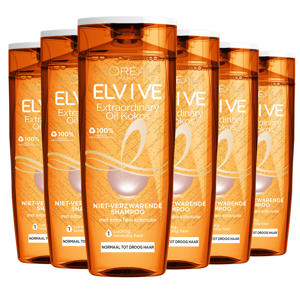 Wehkamp L'Oréal Paris Elvive Extraordinary Oil Kokos shampoo - 6 x 250 ml - voordeelverpakking aanbieding