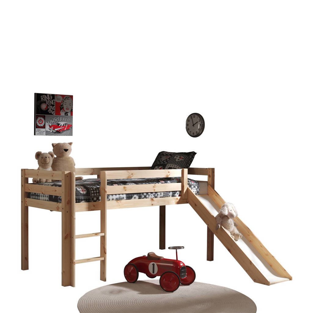 Vipack halfhoogslaper met glijbaan Pino, Bruin