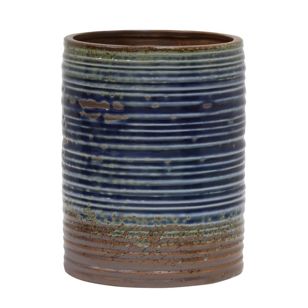 HKliving bloempot, Blauw/bruin/groen
