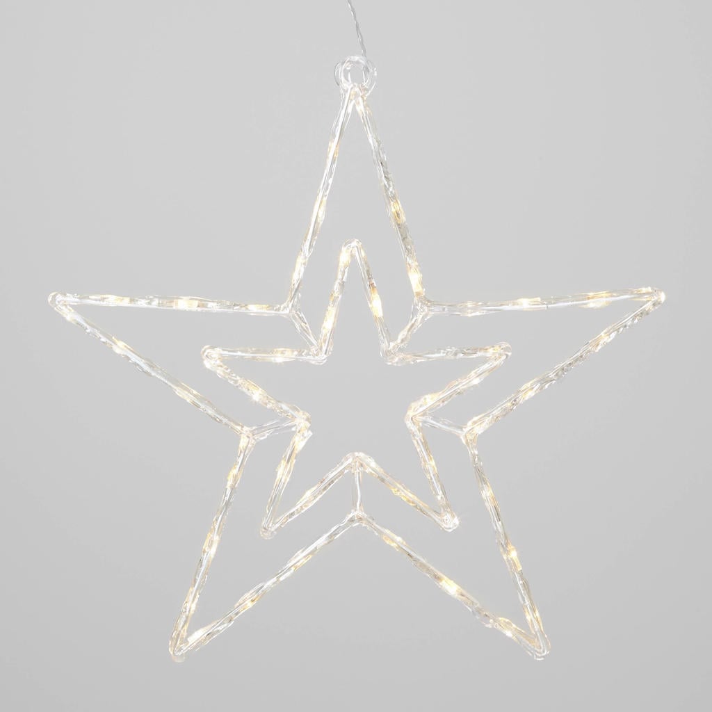 Konstsmide LED acryl ster transparant/warmwit - 58x58 cm - 48 L - buiten - met stekker