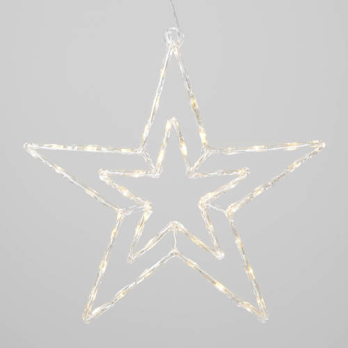 Konstsmide LED acryl ster transparant/warmwit - 58x58 cm - 48 L - buiten - met stekker afbeelding