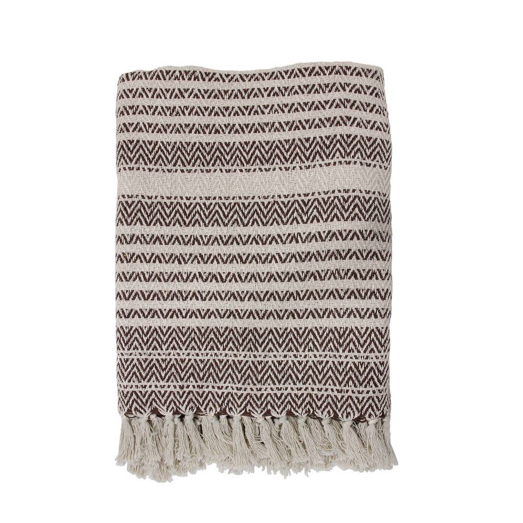 HKliving plaid (130x170 cm), Bruin/Naturel