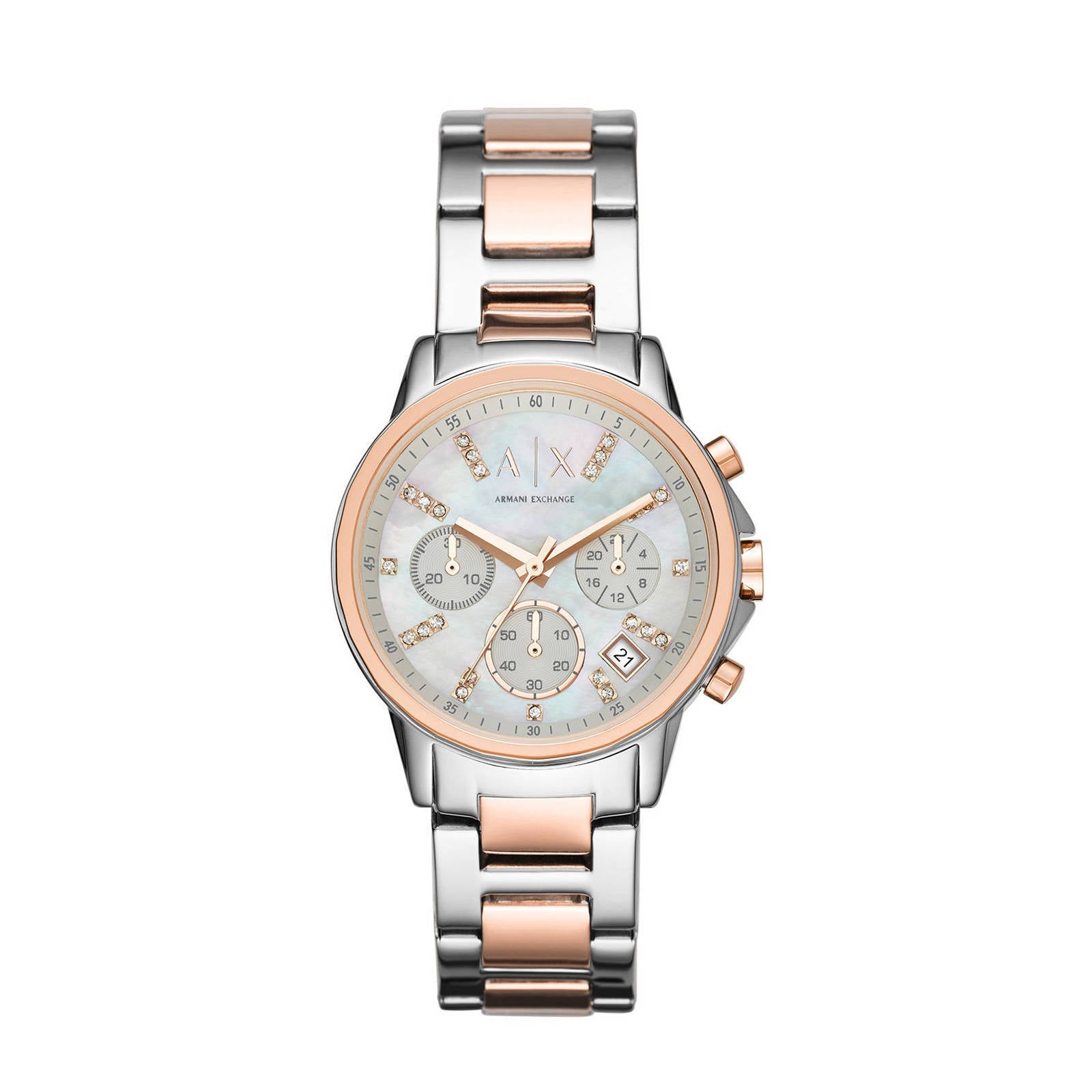 Armani Exchange horloge AX4331 Armani Exchange Zilver, rosé | wehkamp