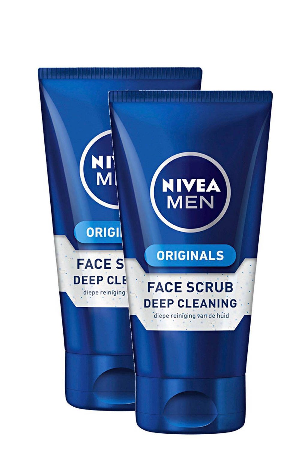 NIVEA FOR MEN Deep Cleaning gezichtsscrub (2 stuks)