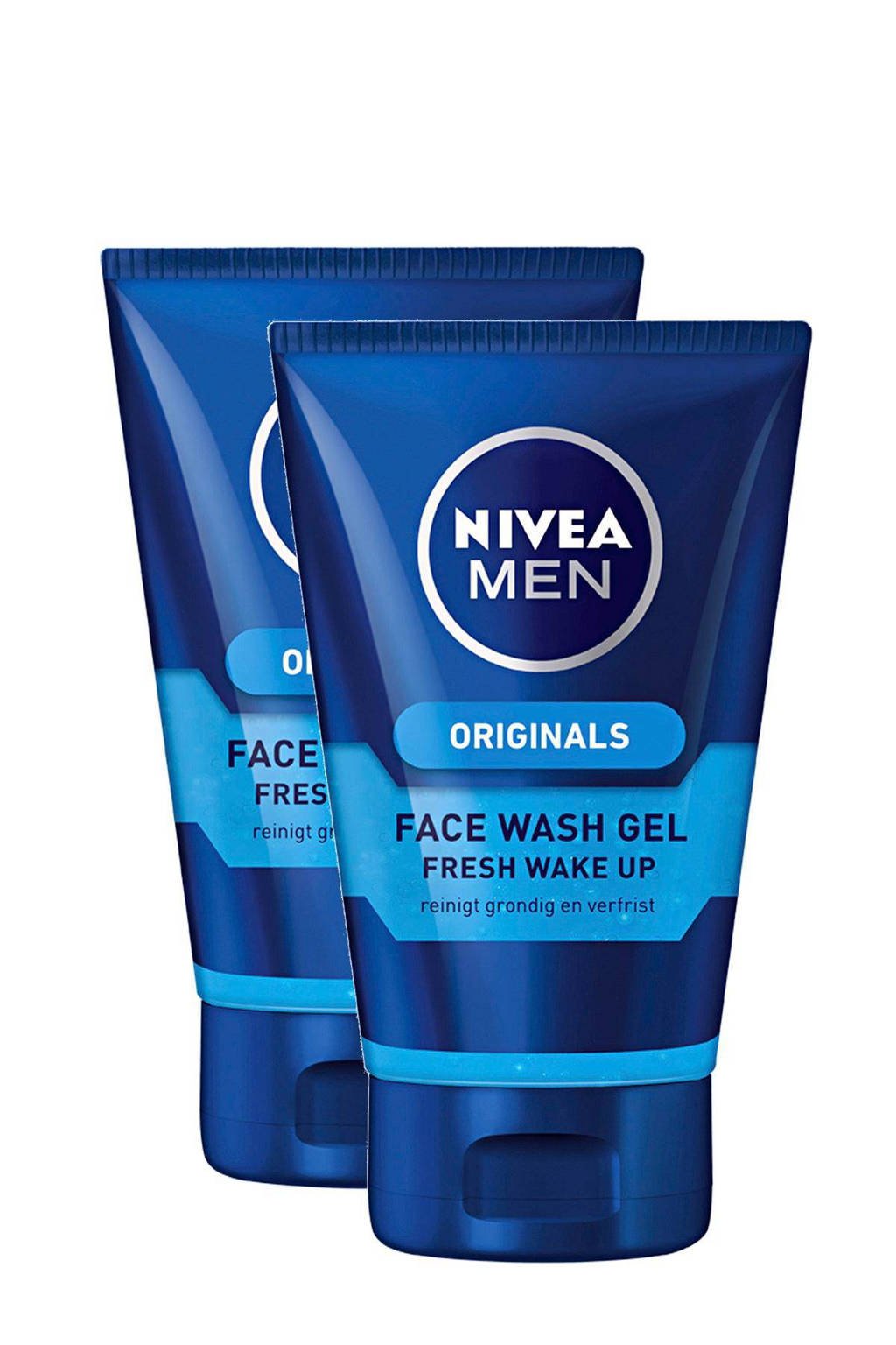 NIVEA FOR MEN Fresh Wake Me Up face wash (2 stuks)
