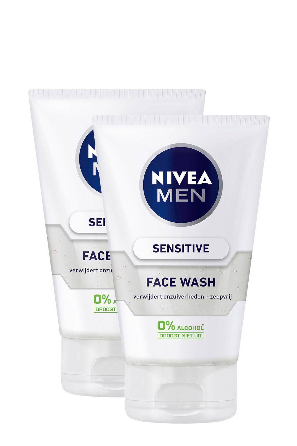 NIVEA FOR MEN Sensitive reinigingsgel (2 stuks)