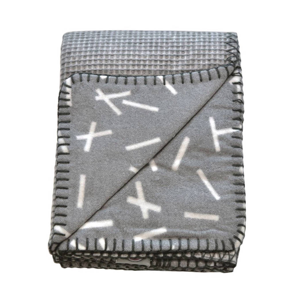 Lodger Dreamer baby ledikantdeken 110 x 140 cm honeycomb carbon, Carbon