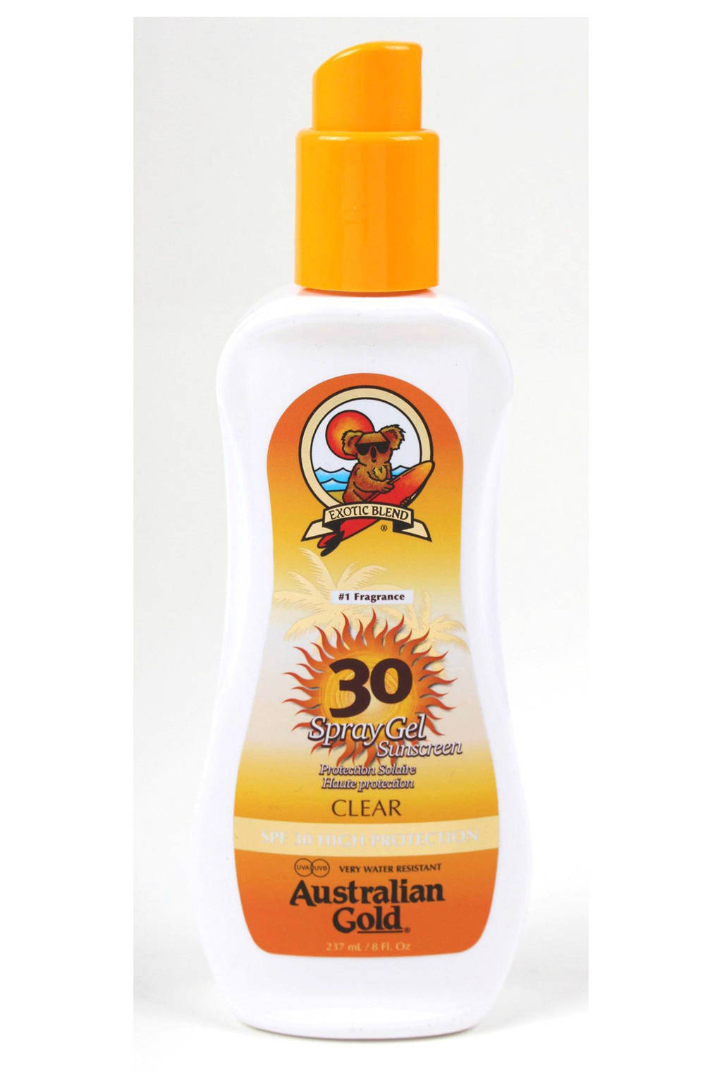 Australian Gold spray gel SPF 30 - 237 ml, Zonnefactor SPF 30