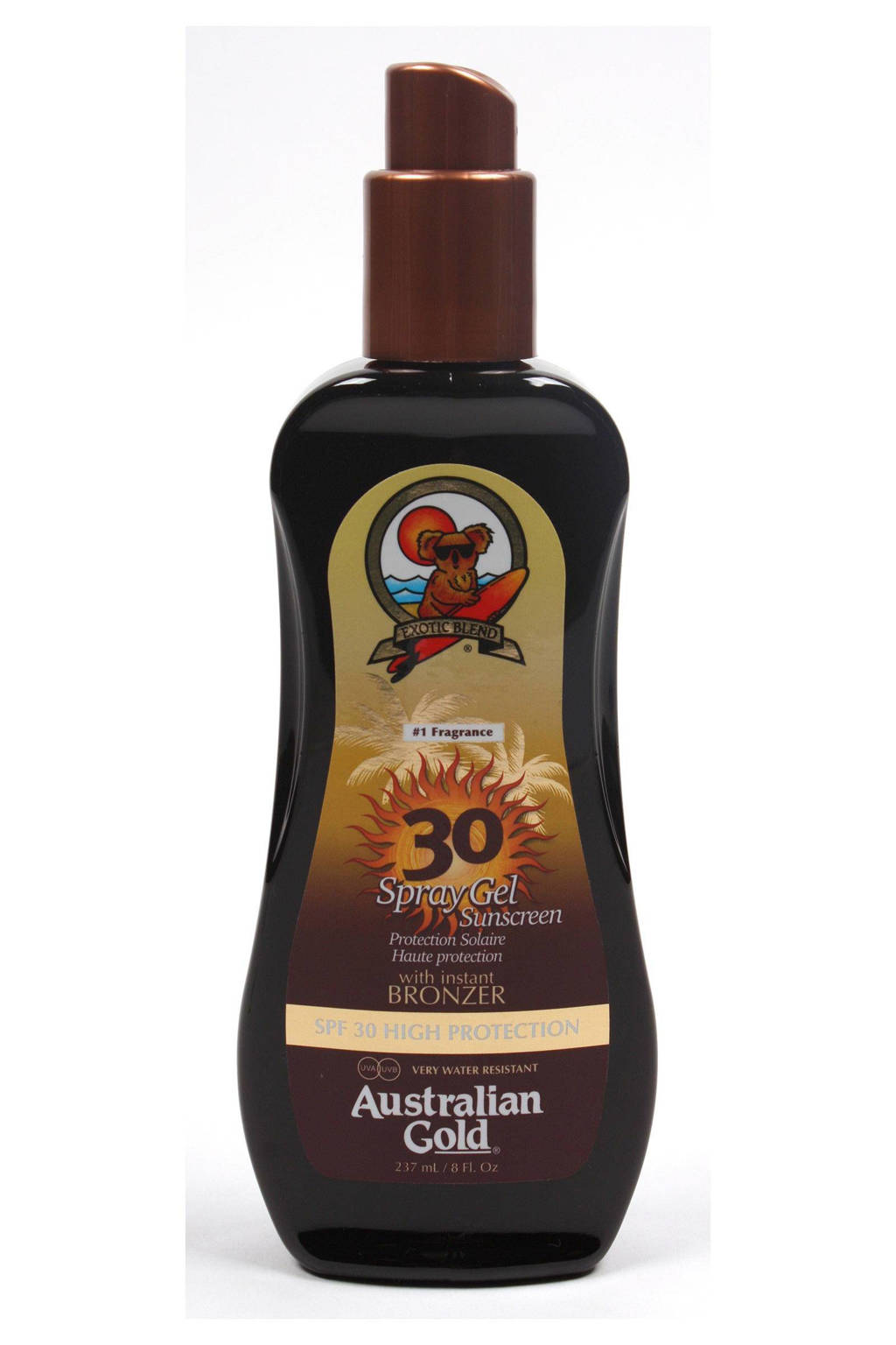 Australian Gold spray gel bronzer SPF 30 - 237 ml, Zonnefactor SPF 30