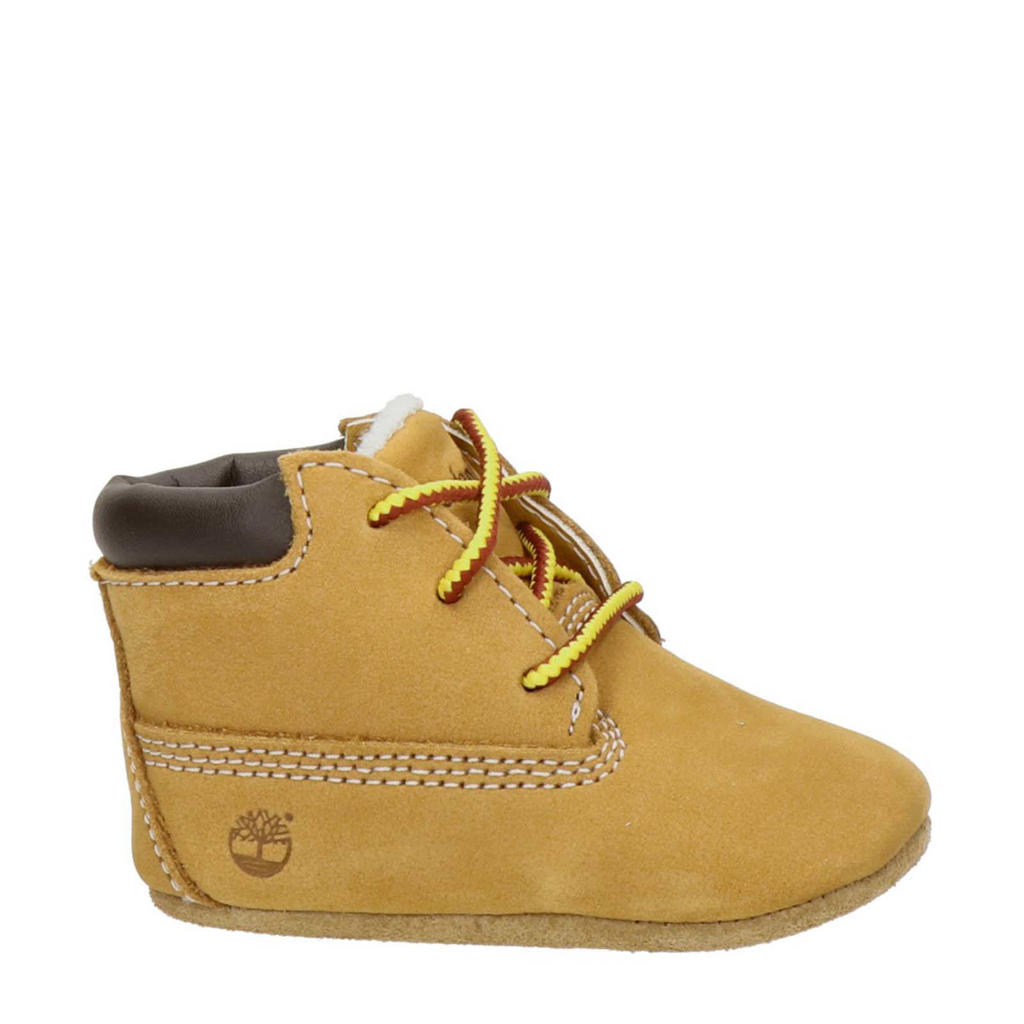 Camelkleurige jongens en meisjes Timberland nubuck babyschoenen met effen