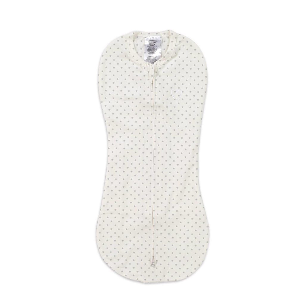 SwaddleMe Pod inbakerdoek 02 mnd wit/grijs sterren wehkamp