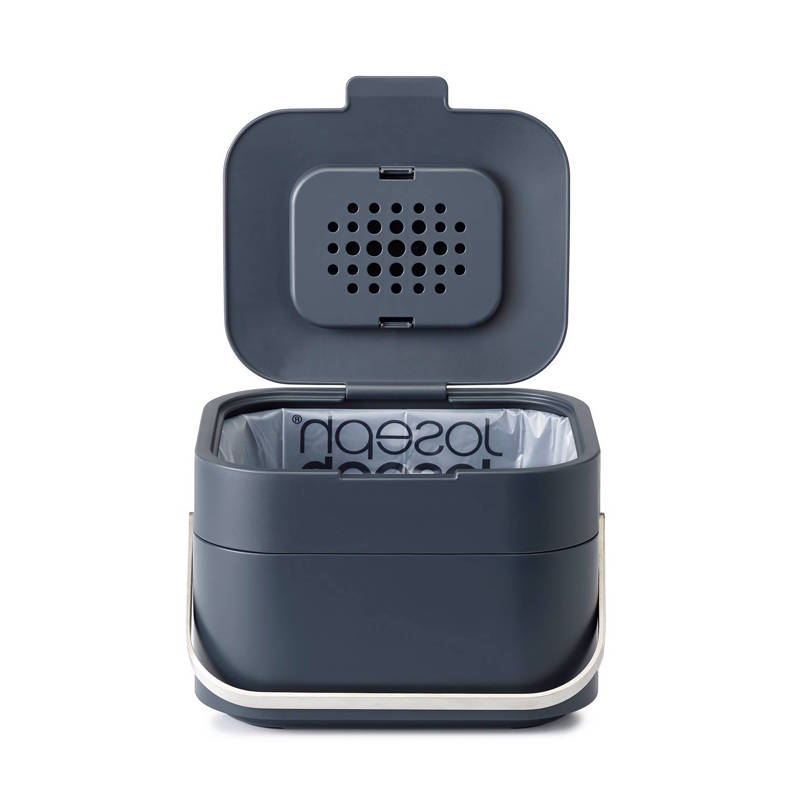 Joseph Joseph Intelligent Waste Stack 4 - Pattumiera Per Rifiuti Organici Da 4 Litri Con Filtro Antiodore, Grigio Blu