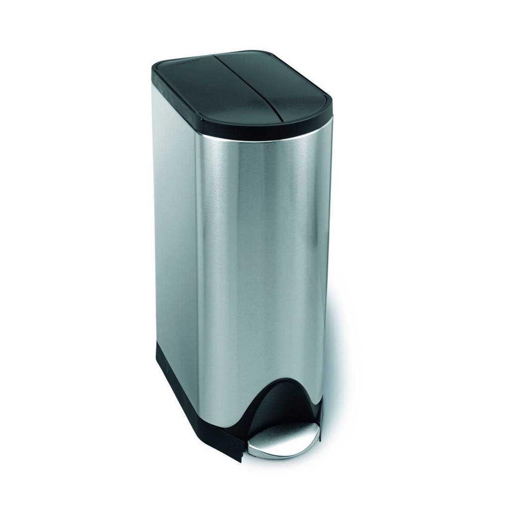 SimpleHuman pedaalemmer Butterfly met kunststof deksel 30 liter, RVS