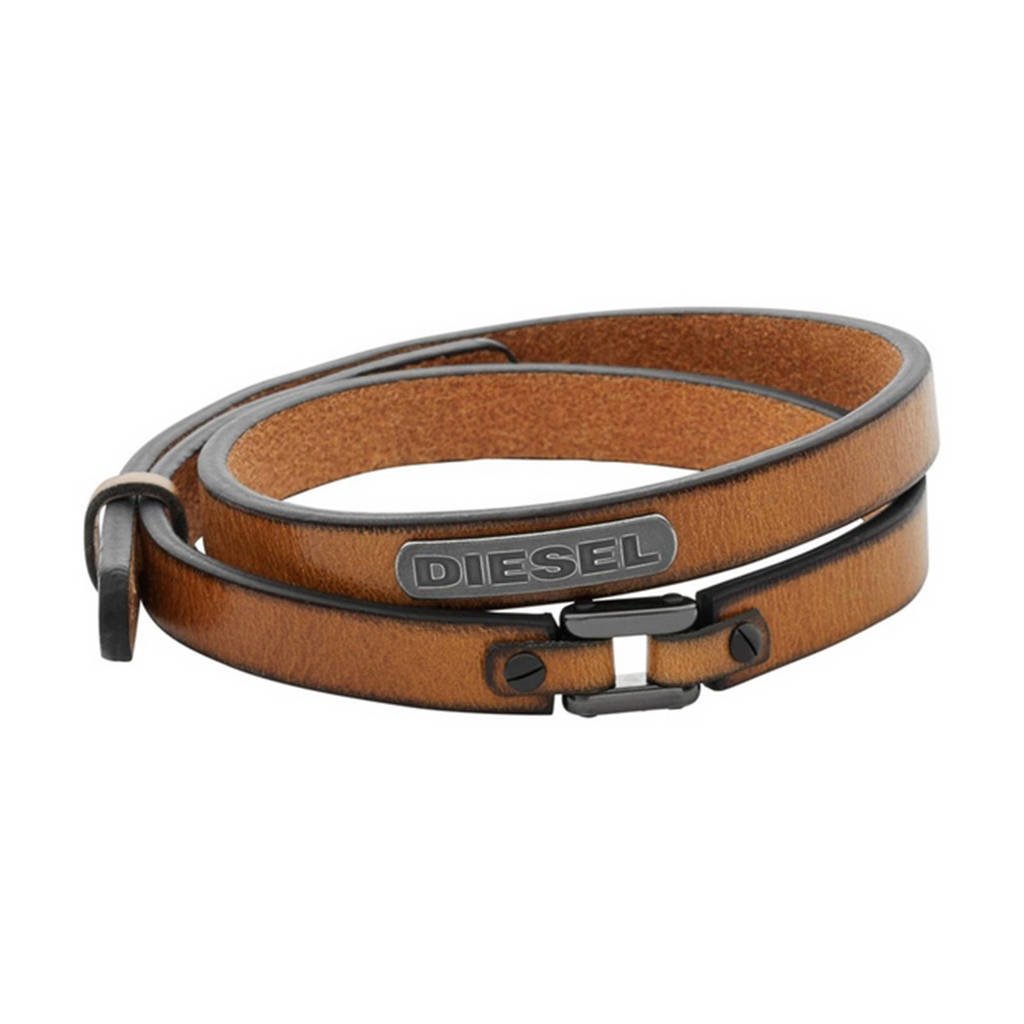 Diesel heren armband Coiled DX984040, Donkerbruin