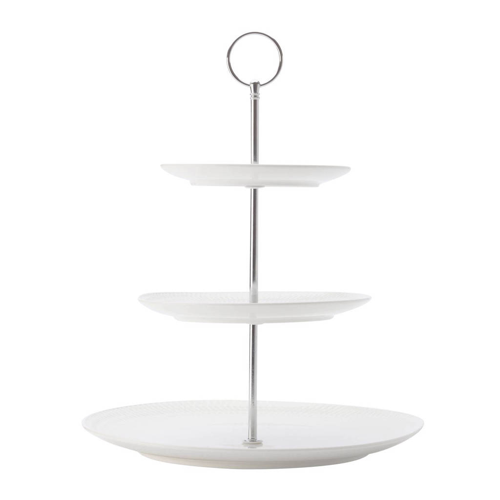 Maxwell & Williams Diamonds Round etagère (3-laags), Wit