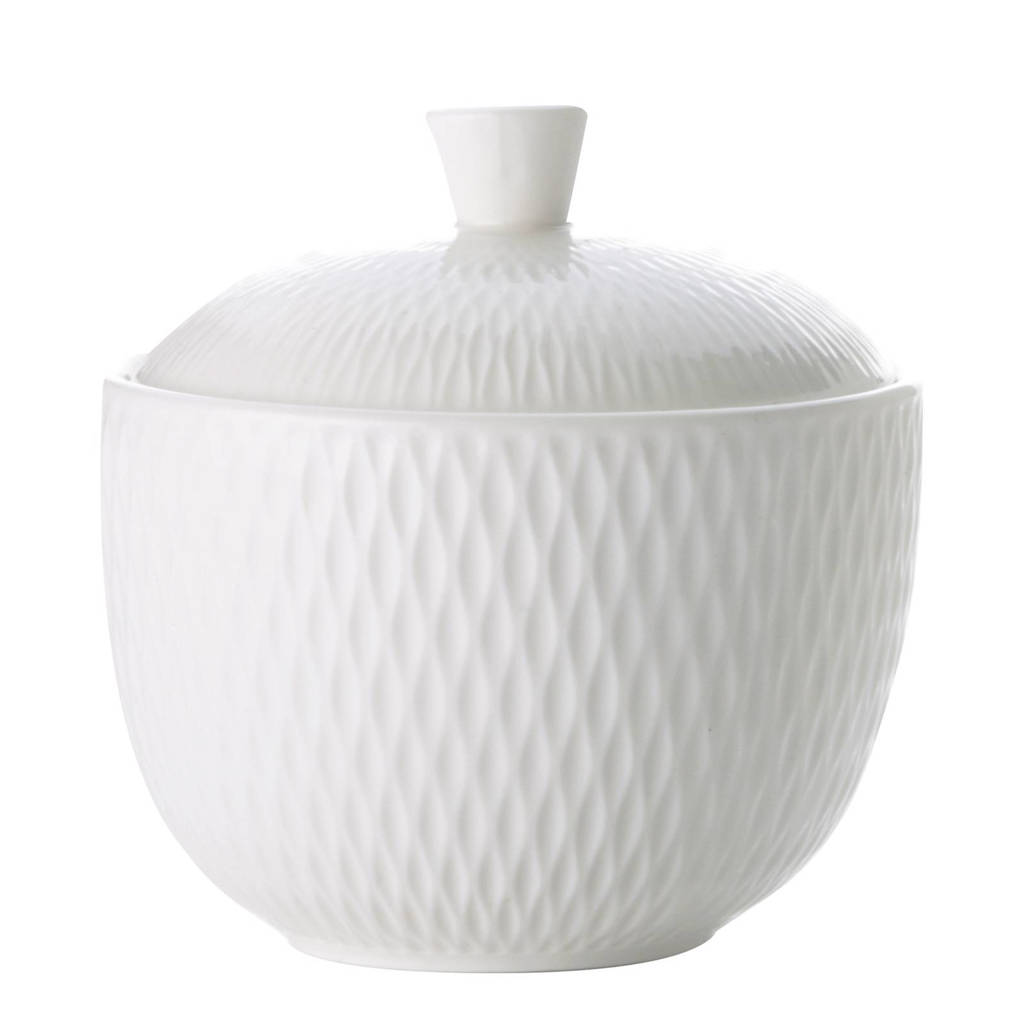 Maxwell & Williams Diamonds Round suikerpot (Ø9,5 cm), Wit