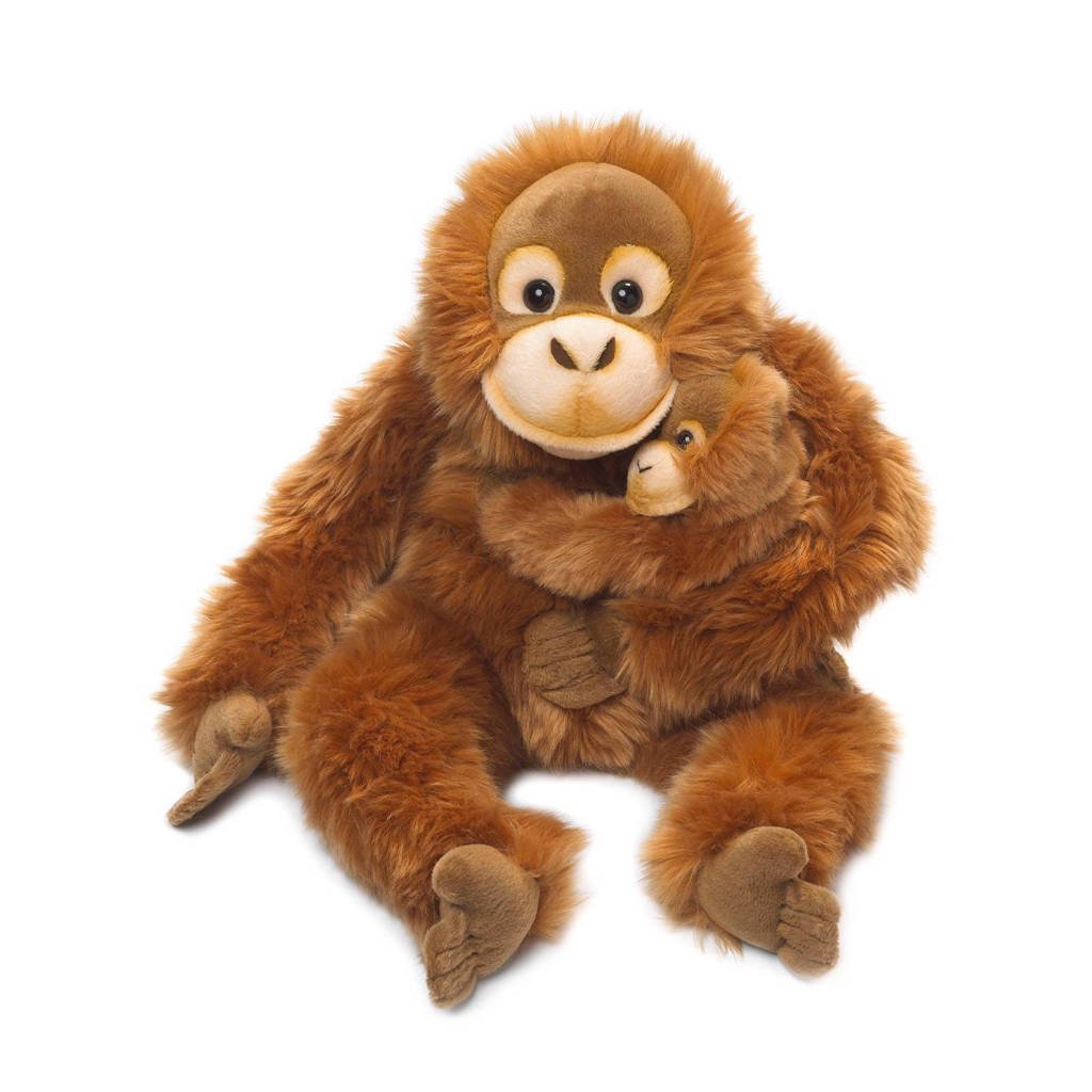WWF orang utan moeder en kind knuffel 25 cm