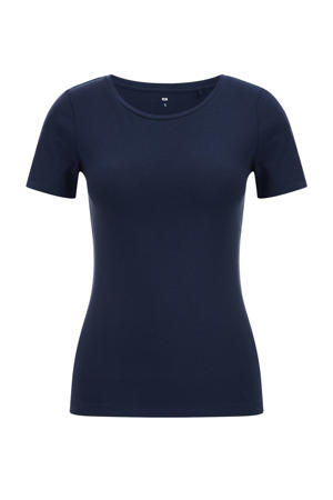 T-shirt met katoen donkerblauw