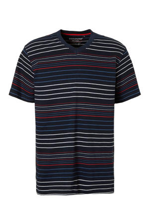gestreepte pyjamatop marine/wit/rood