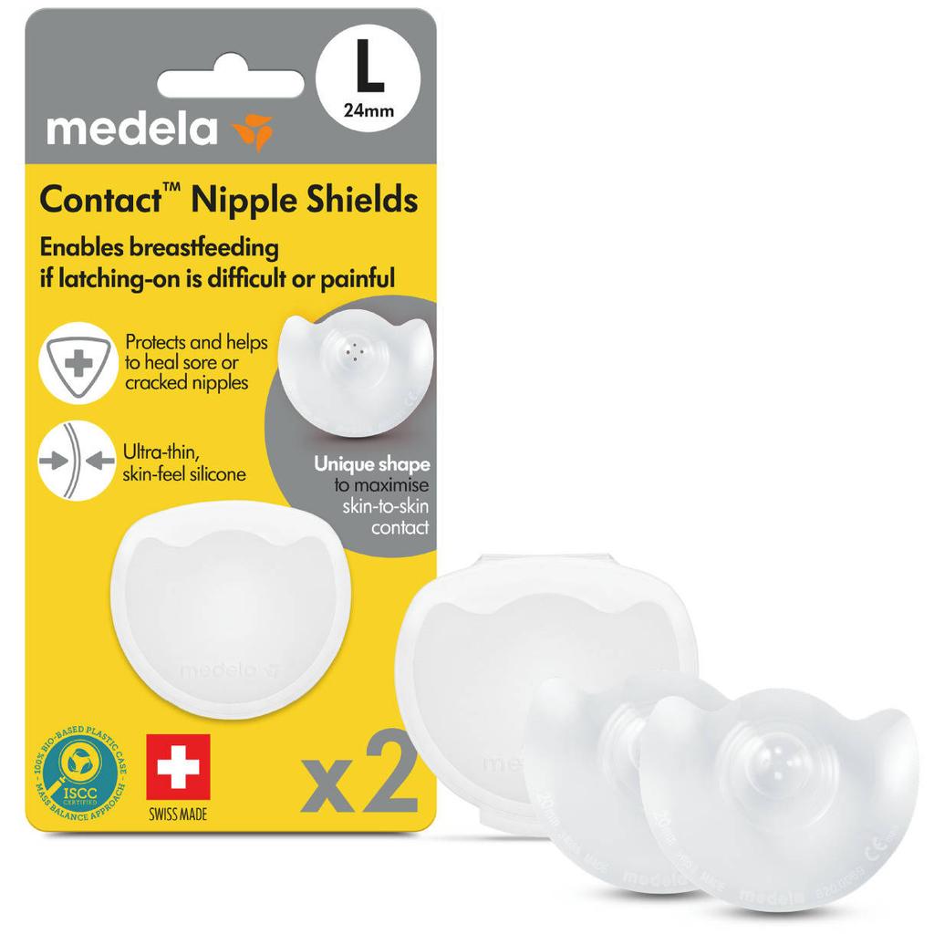 Medela Contact tepelhoedjes L (24 mm) inclusief bewaardoosje (2 stuks)