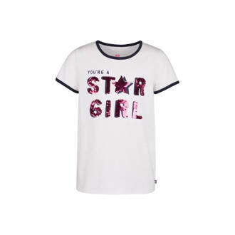 T-shirt met reversible pailletten