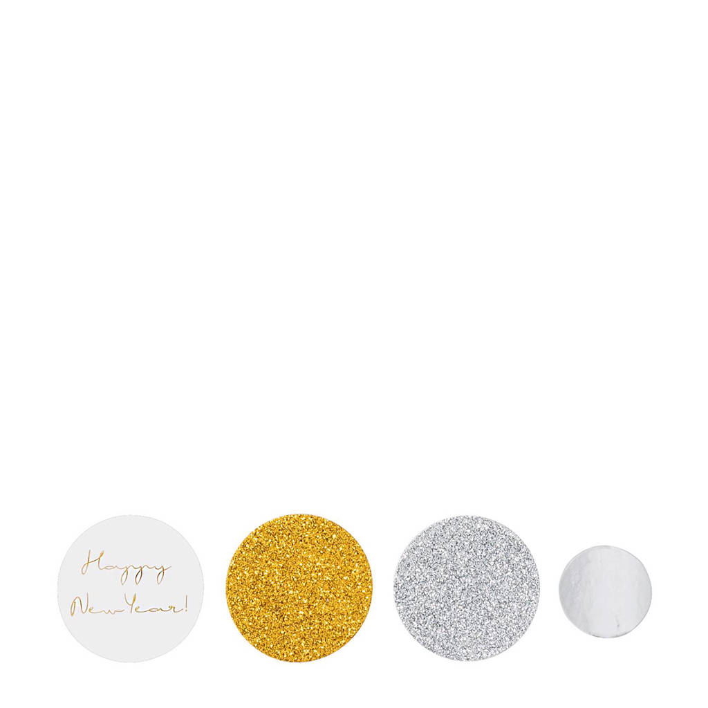Bloomingville confetti (set van 24), Wit/zilver/goud