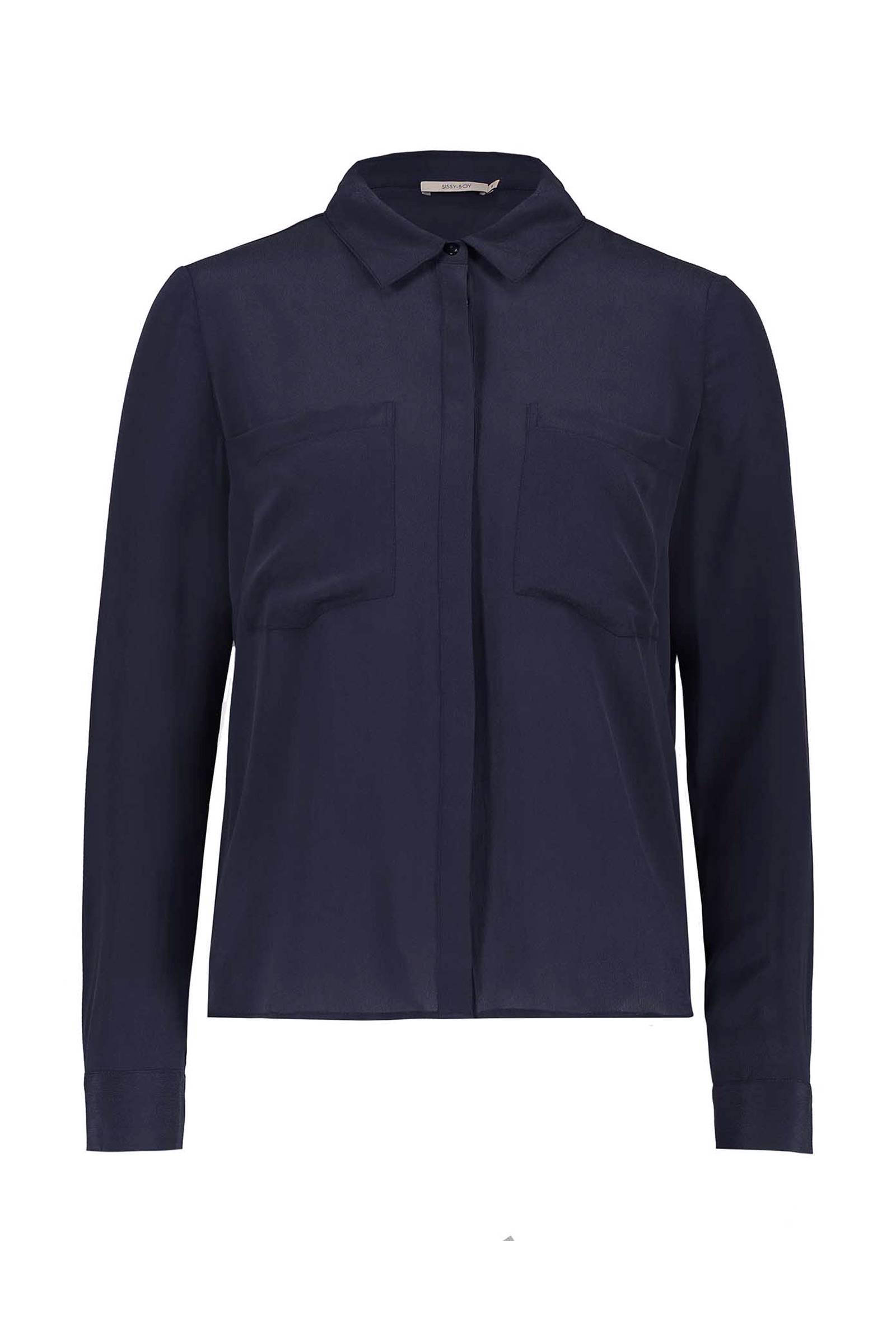 Sissy Boy zijden blouse | wehkamp Zijden overhemdblouse Donker marineblauw DAMES | H&M NL