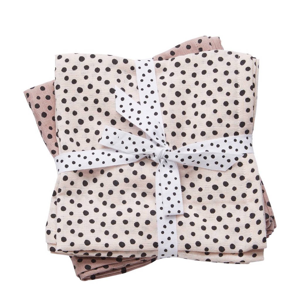 Done by Deer Happy Dots hydrofiele monddoekjes 70x70 cm (2 stuks) roze, Roze