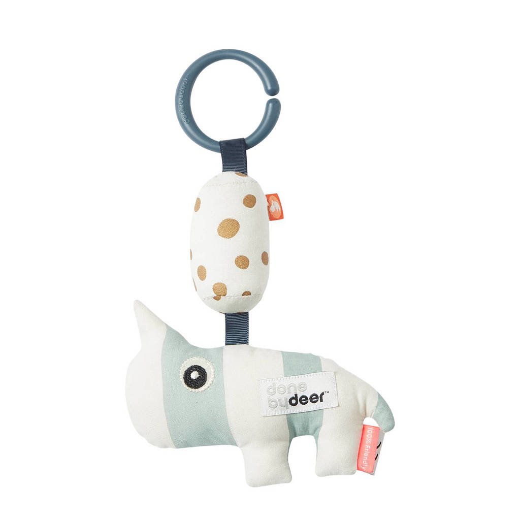 Done by Deer Nozo knuffel met ophangring blauw, Blauw