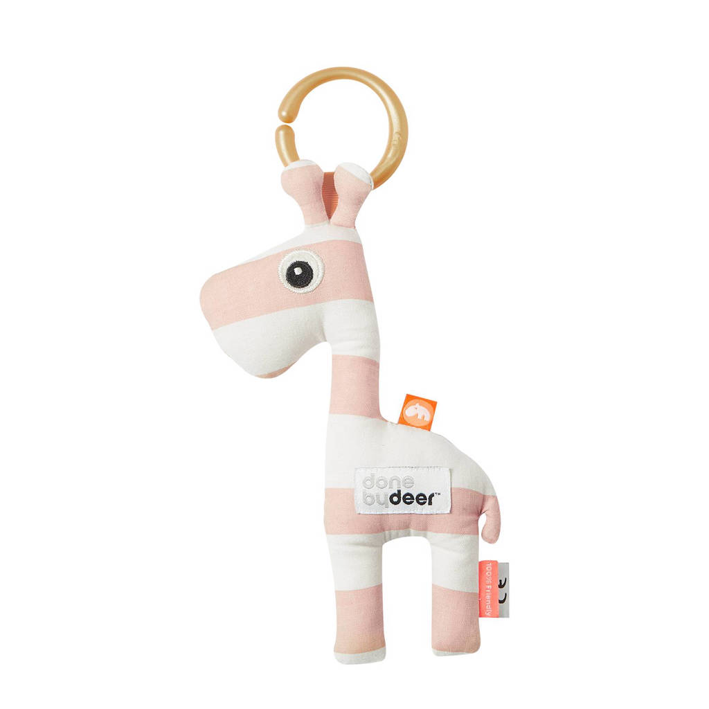 Done by Deer Raffi knuffel met ophangring roze, Roze
