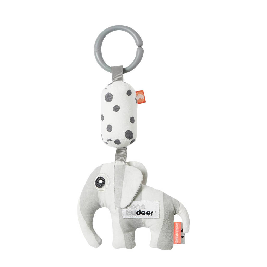 Done by Deer Elphee knuffel met ophangring grijs, Grijs