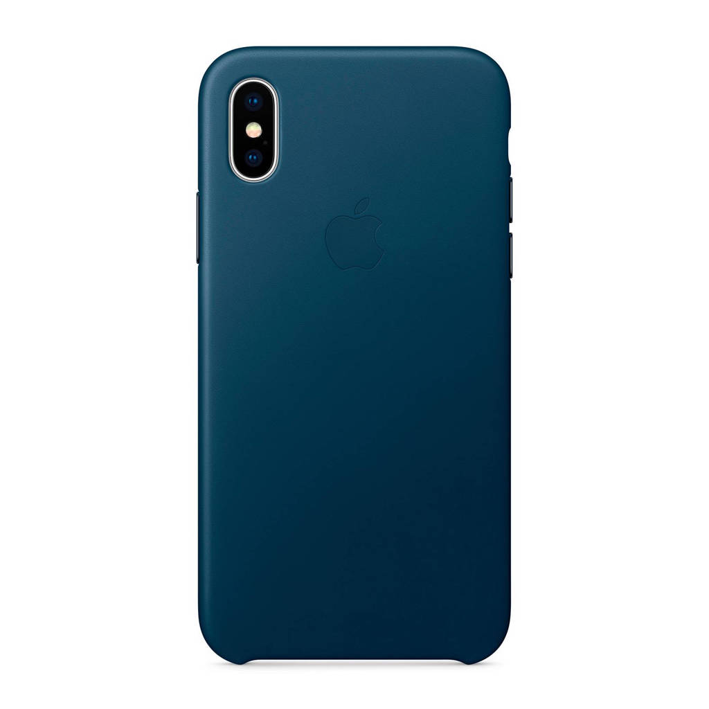 Apple iPhone X leren backcover, Kosmosblauw